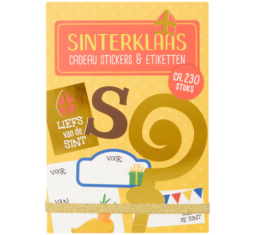 Joni's Winkel Cadeau Stickers & Etiketten Sinterklaas Cadeautjes 230 delig "Geel"