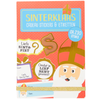 Joni's Winkel Cadeau Stickers & Etiketten Sinterklaas Cadeautjes 230 delig "Rood"