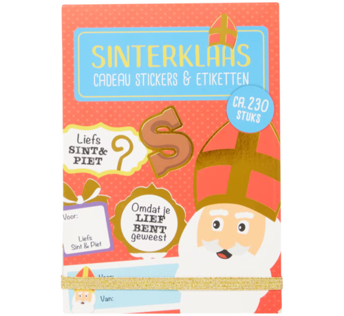 Joni's Winkel Cadeau Stickers & Etiketten Sinterklaas Cadeautjes 230 delig "Rood"