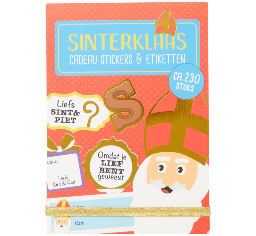 Cadeau Stickers & Etiketten Sinterklaas Cadeautjes 230 delig "Rood"