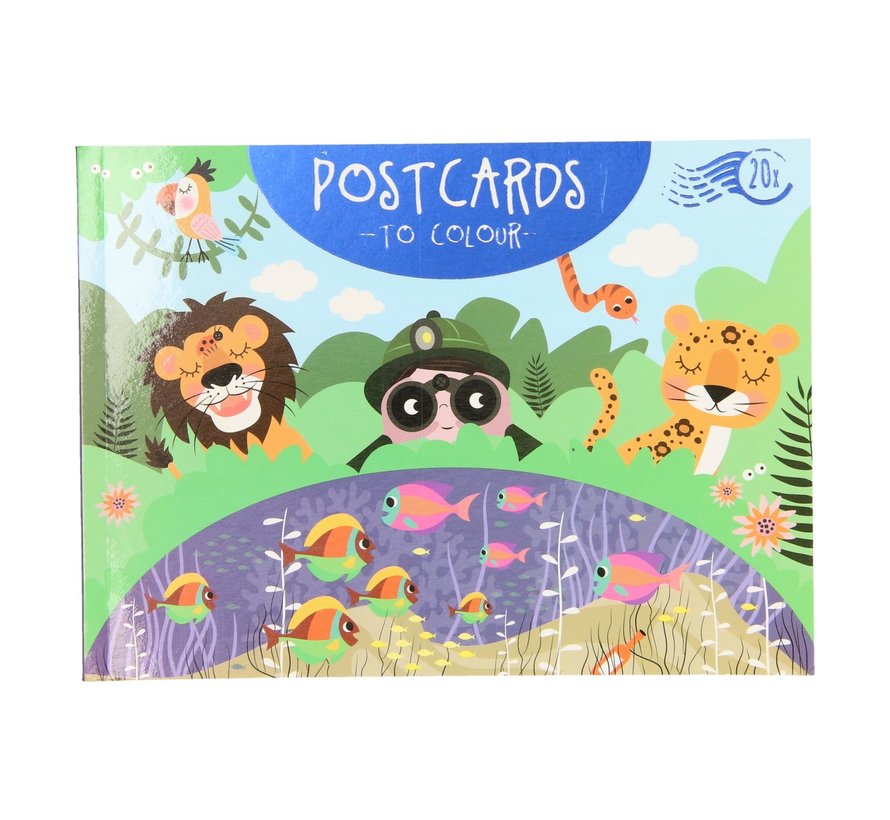 Postkaarten Kleuren 20 stuks "Dieren"