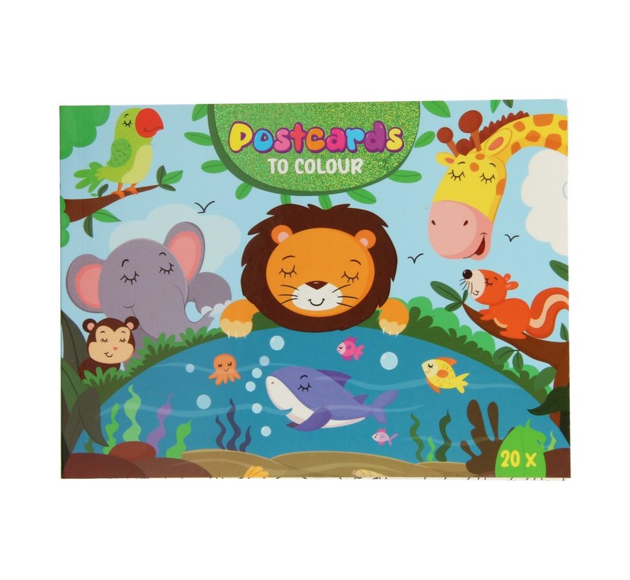 Postkaarten Kleuren 20 stuks "Dierentuin"