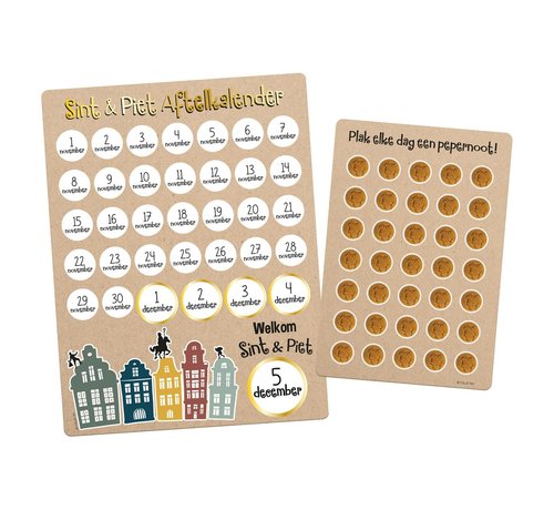 Folat Sinterklaas Aftelkalender met Stickers Welkom Sint & Piet