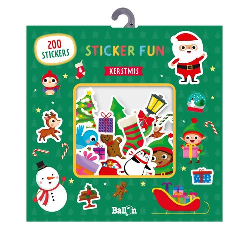 Ballon Stickerfun Kerstmis met 200 Stickers