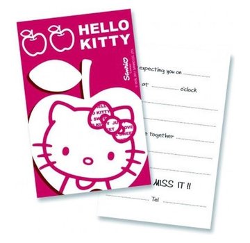 Uitnodigingen Hello Kitty 6 stuks