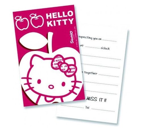 Uitnodigingen Hello Kitty 6 stuks