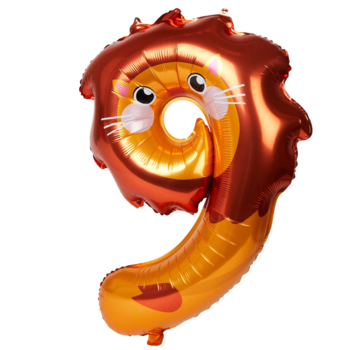 Joni's Winkel Folieballon Cijfer 9 Dieren 32 Inch / 80 Cm