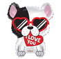 Folieballon "Hond I love you" 45 cm