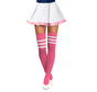 Cheerleader Kniekousen Neon Pink/Wit