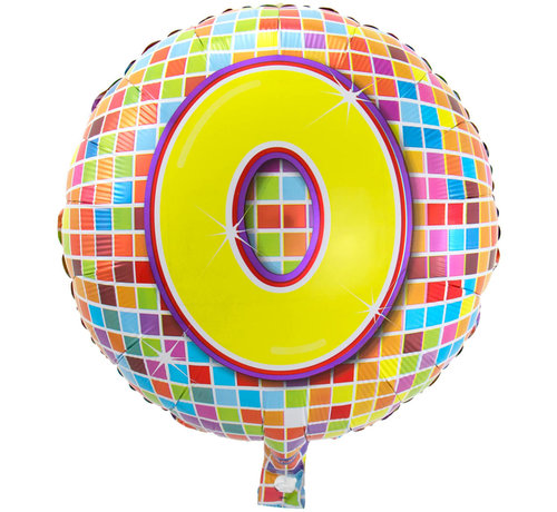 Folat Folieballon Birthday Blocks 0 jaar 45 cm