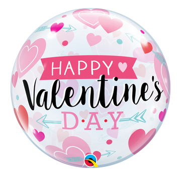 Qualatex Bubble Folieballon Happy Valentine's day 56 X 56 cm