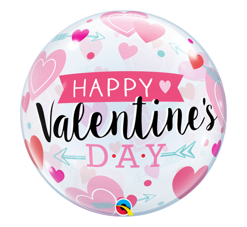 Qualatex Bubble Folieballon Happy Valentine's day 56 X 56 cm