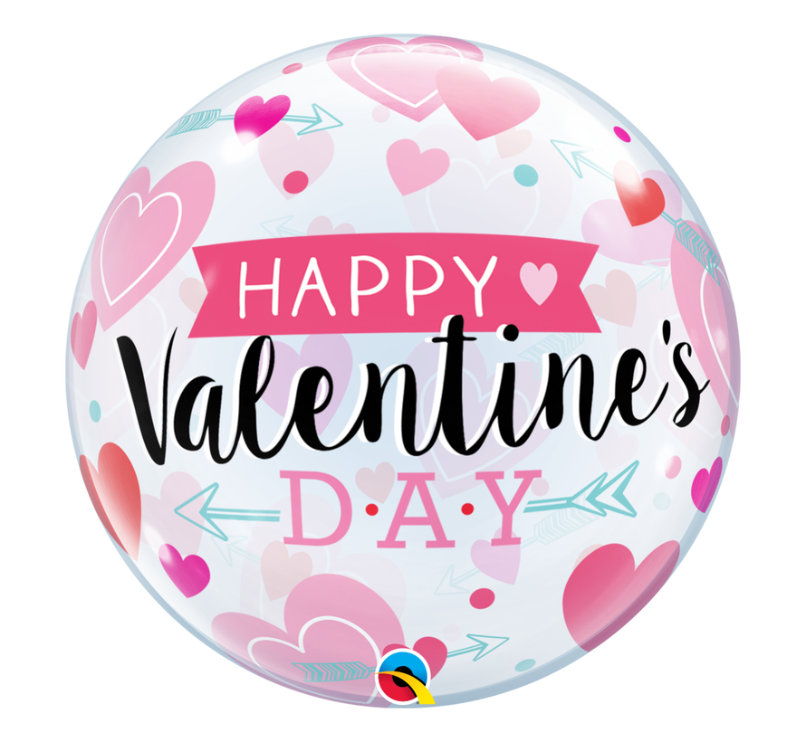 Bubble Folieballon Happy Valentine's day 56 X 56 cm