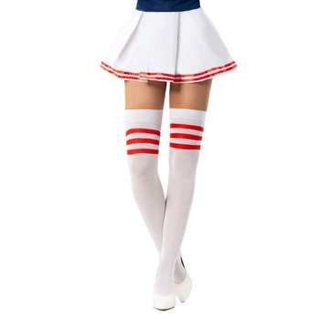 PartyXclusive Cheerleader Kniekousen Wit/Rood