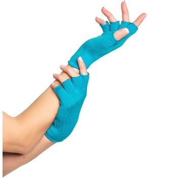 PartyXclusive Vingerloze  handschoenen Turquoise