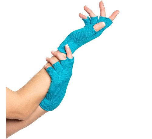 PartyXclusive Vingerloze  handschoenen Turquoise