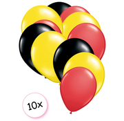 We Fiesta Ballonnen Zwart, Geel & Rood 10 stuks 30 cm