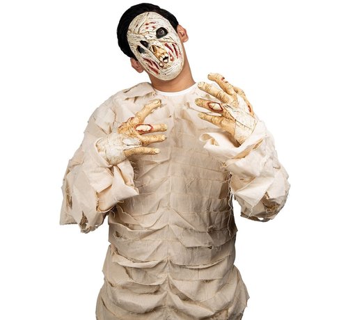 Ghoulish productions Gezichts Masker met Handen - Mummy