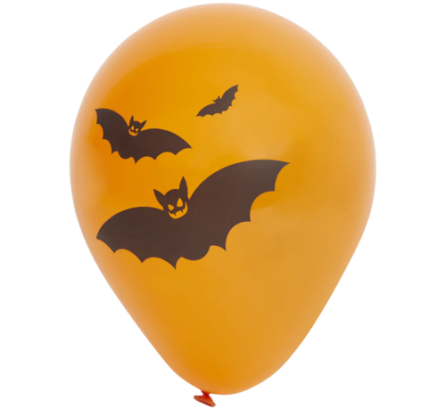 Ballonnen Halloween Vleermuis 12 stuks 25cm