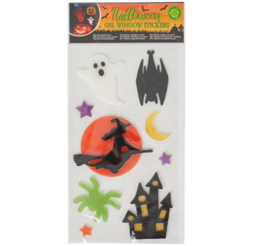 Halloween gel raamstickers "Heks"