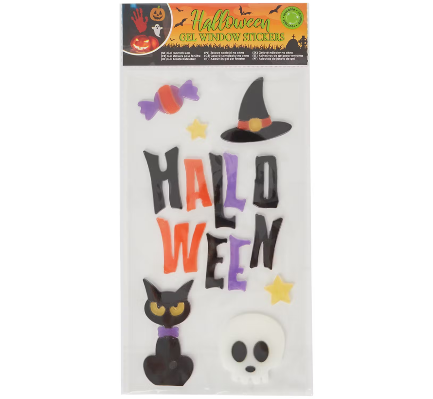 Halloween gel raamstickers "Happy Halloween"