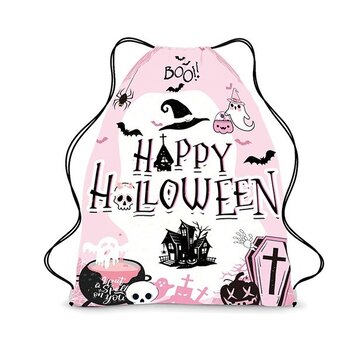 Joni's Halloween Shop Halloween snoep rugtas "Happy Halloween Roze"