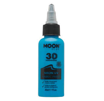 Moon Creations Moon-Glow NEON Fabric paint ( Textiel verf ) Blauw  30 ml