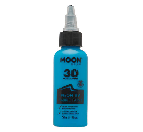 Moon Creations Moon-Glow NEON Fabric paint ( Textiel verf ) Blauw  30 ml