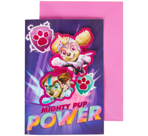 Disney Verjaardags kaart  Paw Patrol "Mighty Pup Power"