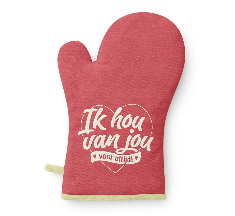 Ovenhandschoen "Ik hou van jou"