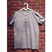Men's t-shirt - light grey black logo
