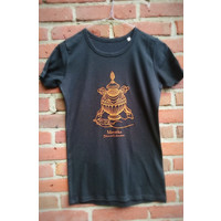 Women's t-shirt - black with orange