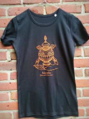 Maratika Foundation - Support Monastery in Nepal Women's t-shirt - black with orange
