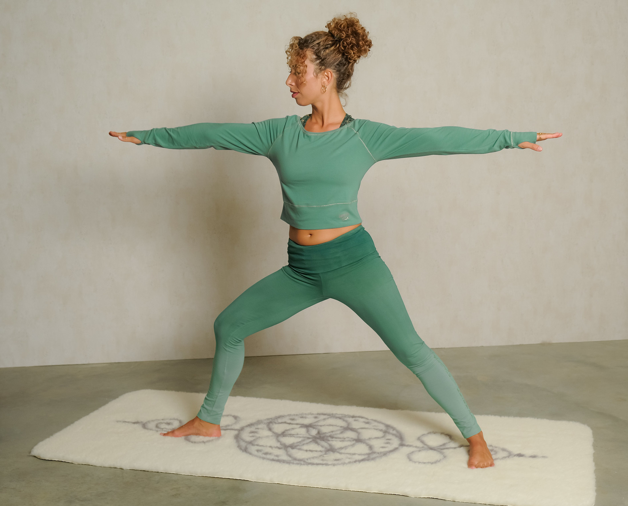 The Spirit of Om- Yoga Kleding van Biologisch Katoen Yoga Legging Green  Emerald