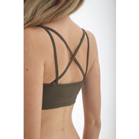 Cross Back Bra Olive
