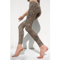 Hoge Taille Legging Cream Bruin Tribal Eagle