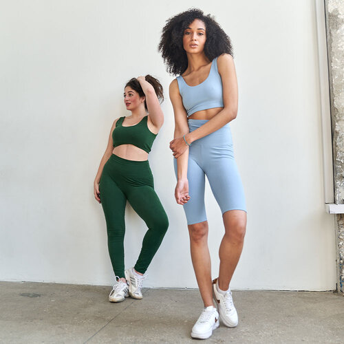 Samarali - Yoga- en Lifestyle Hoge Taille Shorts Licht Blauw Samarali - Yoga- en Lifestyle Hoge Taille Shorts Licht Blauw