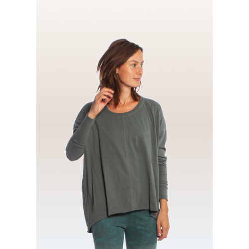 Yogamii - Duurzame Yoga Kleding Drapy Tee Petrol Grey