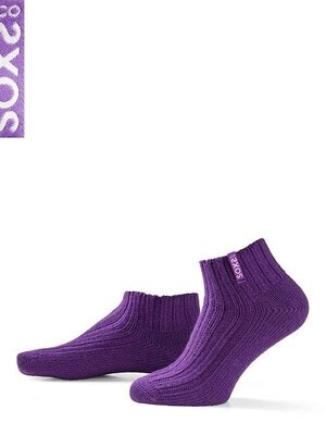 Soxs - Hippe Wollen Sokken Soxs Paars Paisley Purple Label Enkelhoogte