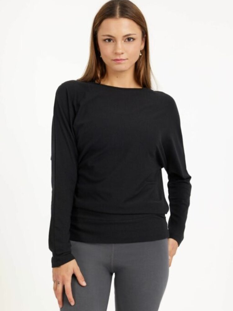 Budhi Longsleeve Yoga Shirt Urban Black - I love yoga