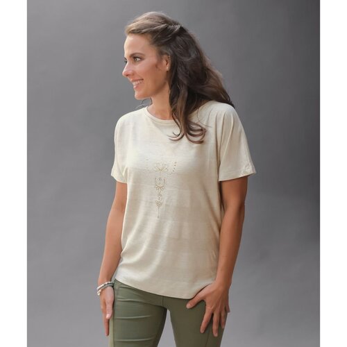 The Spirit of Om- Yoga Kleding van Biologisch Katoen Shirt Beige Melange Gold The Spirit of Om- Yoga Kleding van Biologisch Katoen Shirt Beige Melange Gold
