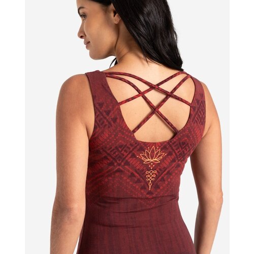 The Spirit of Om- Yoga Kleding van Biologisch Katoen Yoga Top Shakti Henna Rood