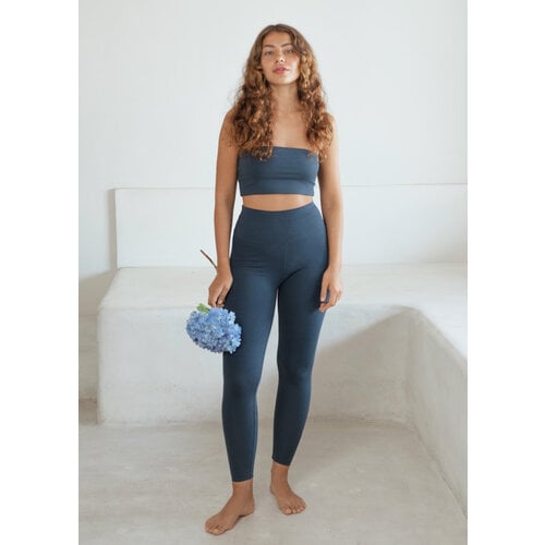 Studio K Yogawear- Yoga en Lounge Kleding Eira Bamboo Hoge Taille Legging Ocean Blue