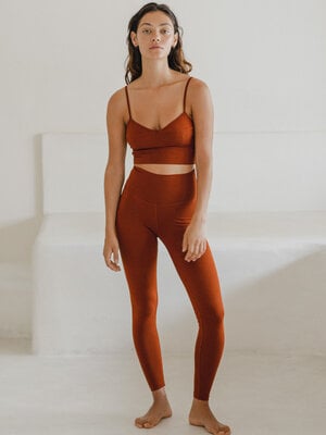 Studio K Yogawear- Yoga en Lounge Kleding Eira Bamboo Hoge Taille Legging Burned Orange