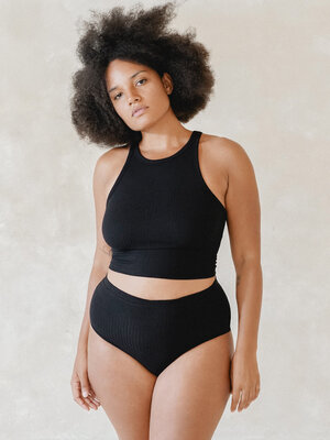 Studio K Yogawear- Yoga en Lounge Kleding Rib Tank Zwart