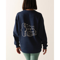 The Joy of Being Present Oversized Sweatshirt Marineblauw