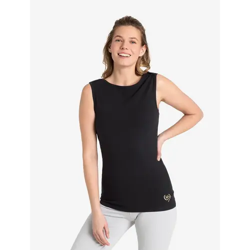 The Spirit of Om- Yoga Kleding van Biologisch Katoen Yoga Top Bamboo Zwart