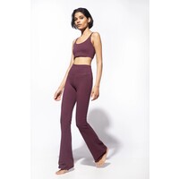Super High Waist Flare Legging Burgundy