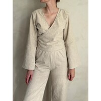 Lijn Linnen Top Beige