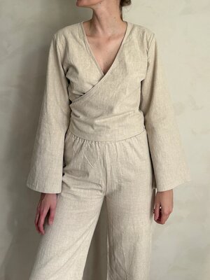 The View Yoga Lijn Linnen Top Beige